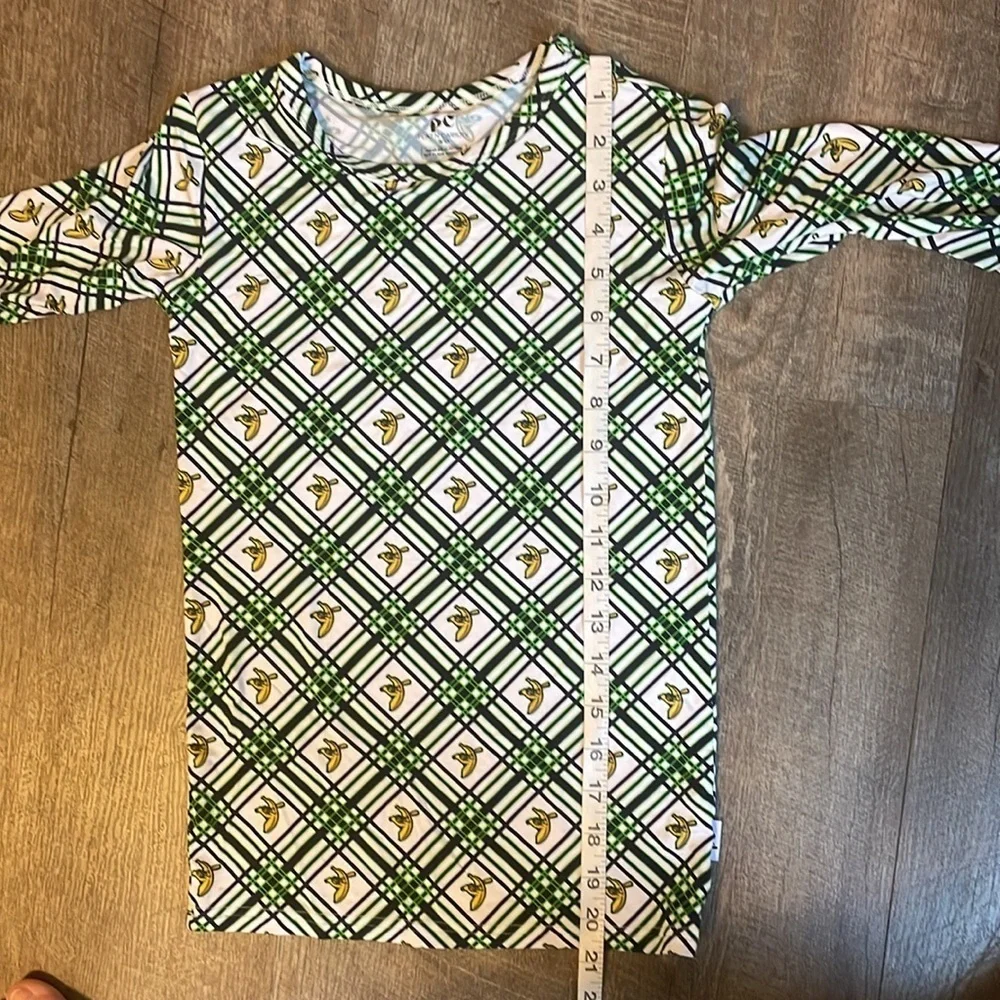 Peaz N’ Carrots Savannah Banana Baseball Logo Plaid Soft Pajama Top size 9/10